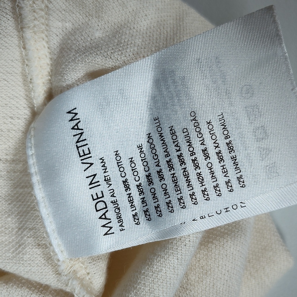 Club Monaco cream linen cotton pullover hoodie S - Picture 8 of 10